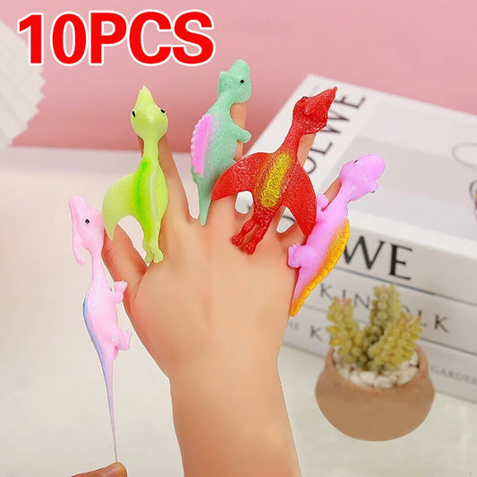 🦖 10pcs Dinosaur Finger Slingshot Toys – Fun, Stress-Relief & Flight Games! 💥