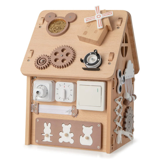 🧩 Multi-Purpose Busy House with Sensory Games & Interior Storage – 2-in-1 Toddler Activity Center 🎪