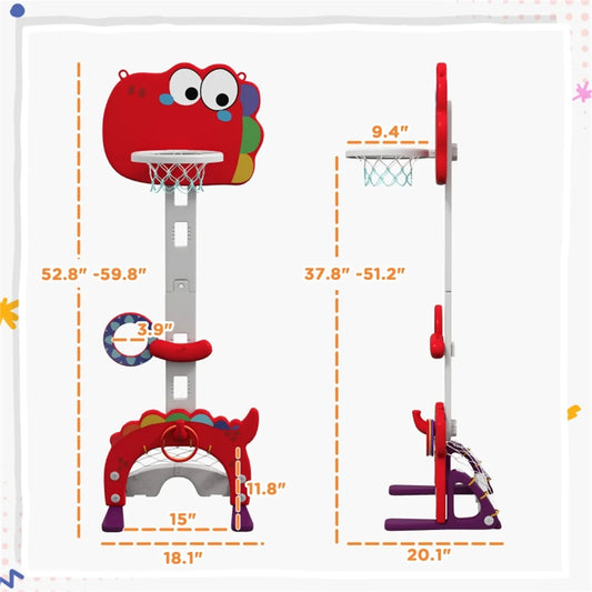 🏀 Kids Adjustable Basketball Hoop Set – Indoor/Outdoor Toy with Mini Ball & Pump 🧒