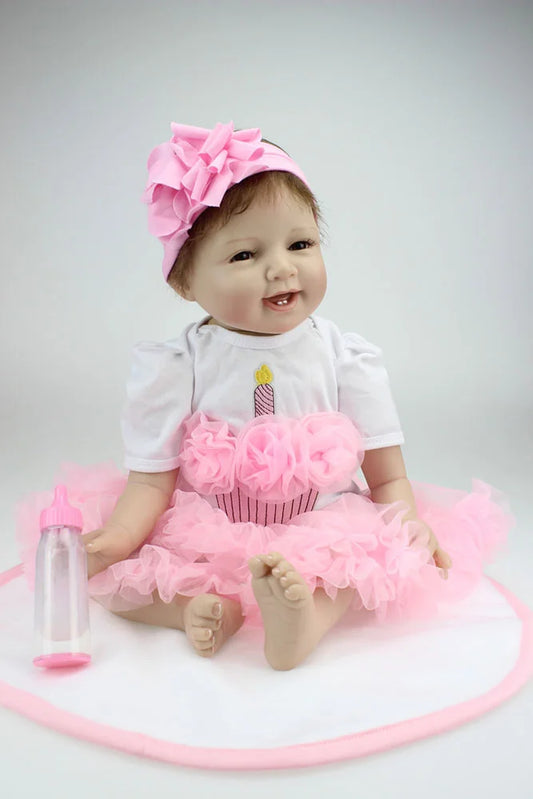 💖 22" Pink Princess Skirt Baby Doll – Complete Outfit Included for Pretend Play 🎀